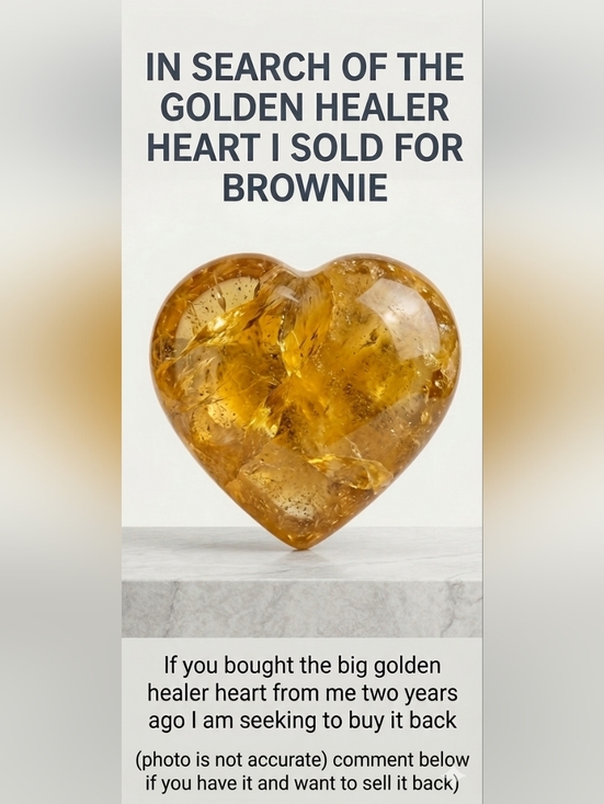 Giant Golden Healer Crystal Heart